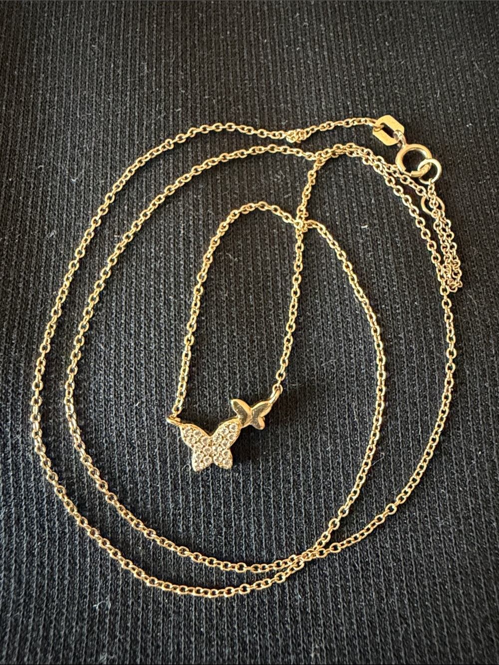 Delicate 14K gold vermeil butterfly necklace